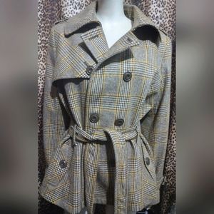 New York & Company Brown Plaid Jacket